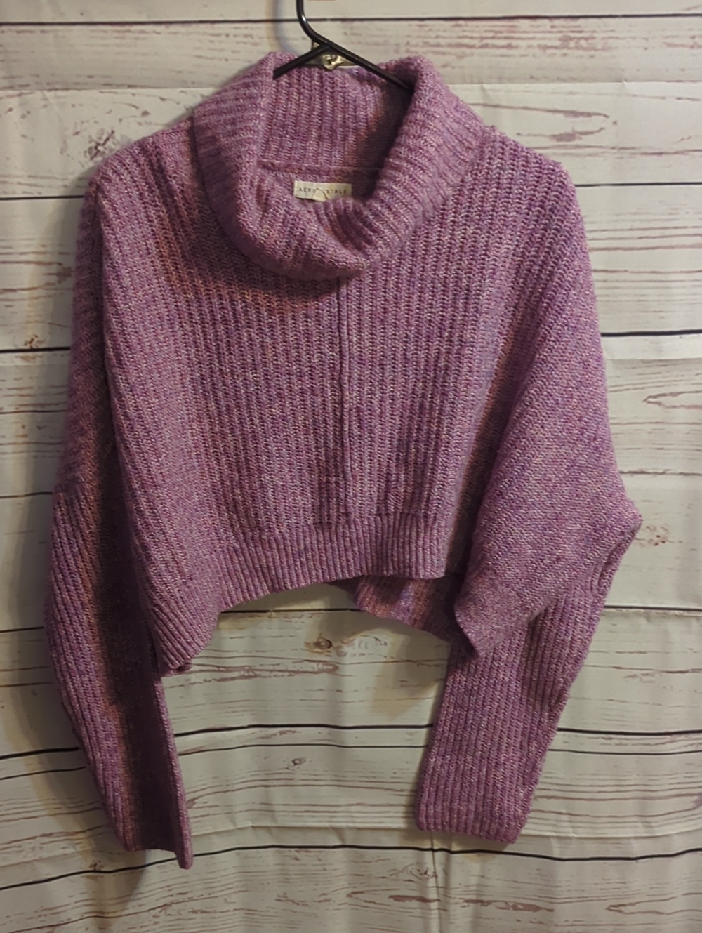 Aeropostale Lavender Cropped Turtleneck Sweater